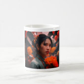 (Asian Girl & Blume)Klassische Tasse, 11 oz Kaffeetasse (Mittel)