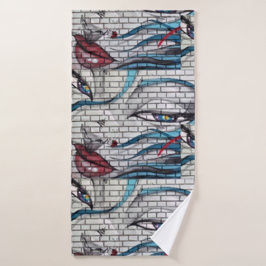 Asian Girl Graffiti Badhandtuch Set (Badehandtuch)