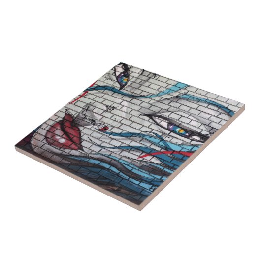 Asian Girl Graffiti Fliese (Seite)