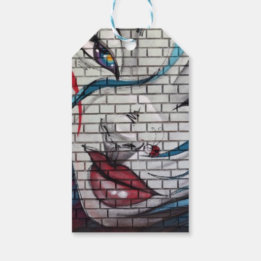 Asian Girl Graffiti Geschenkanhänger (Rückseite)