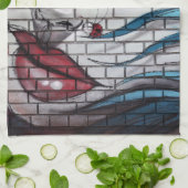 Asian Girl Graffiti Geschirrtuch (Gefaltet)