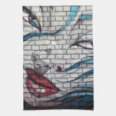 Asian Girl Graffiti Geschirrtuch (Vertikal)