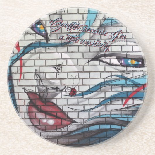 Asian Girl Graffiti Getränkeuntersetzer (Vorne)