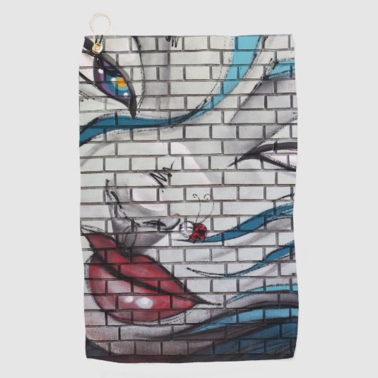 Asian Girl Graffiti Golfhandtuch (Vorderseite)