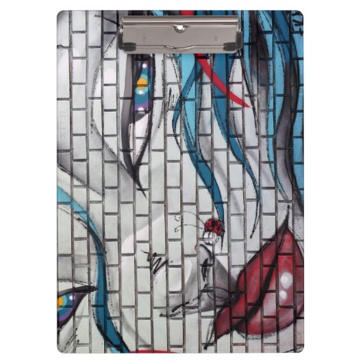 Asian Girl Graffiti Klemmbrett (Vorderseite)