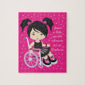 Asian Girl Rollstuhl Personalisiert Puzzle (Vertikal)