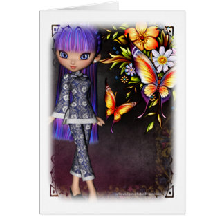 Asian Girl Schöne Blume Design 8 Card