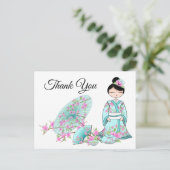 Asian Girl Vielen Dank Postkarte (Stehend Vorderseite)