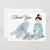 Asian Girl Vielen Dank Postkarte (Vorne/Hinten)