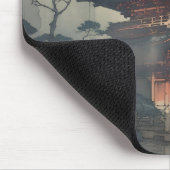 Asian House Woodblock Art Mousepad (Ecke)