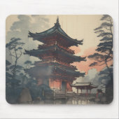 Asian House Woodblock Art Mousepad (Vorne)