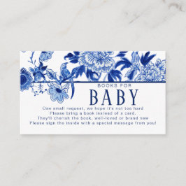 Asian Influenza Navy Blue Floral Bird Books Baby Begleitkarte