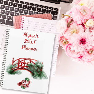 Asian Koi Mit Monogramm Name Watercolor Japanische Planer