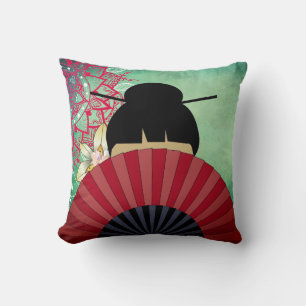 Asian Lady & Fan Kissen
