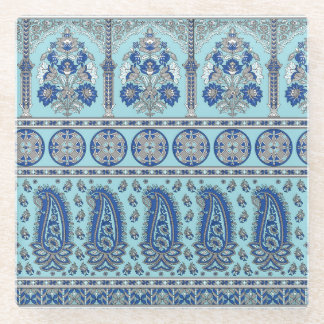 Asian Paisley Border: Traditionelles Design. Glasuntersetzer