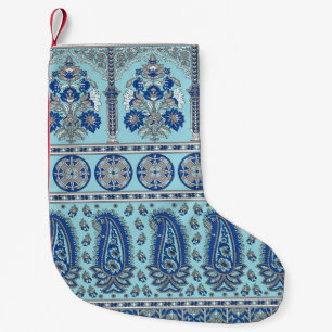 Asian Paisley Border: Traditionelles Design. Kleiner Weihnachtsstrumpf