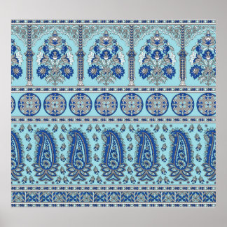 Asian Paisley Border: Traditionelles Design. Poster