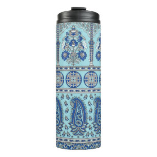 Asian Paisley Border: Traditionelles Design. Thermosbecher