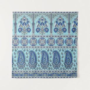 Asian Paisley Border: Traditionelles Design. Wandteppich