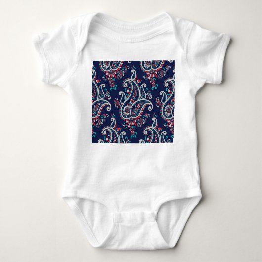 Asian Paisley: Traditionelles Nahtloses Design. Baby Strampler (Vorderseite)