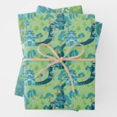 Asian Pattern Blue Green Geschenkpapier Set (Beispiel)