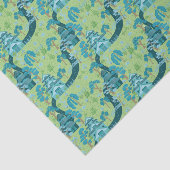 Asian Pattern Blue Green Seidenpapier (Ausschnitt)