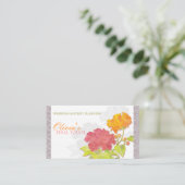 Asian Peony n Chic Damask Visitenkarte (Stehend Vorderseite)
