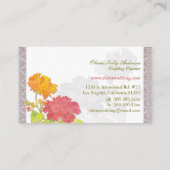 Asian Peony n Chic Damask Visitenkarte (Rückseite)