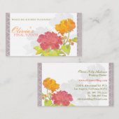 Asian Peony n Chic Damask Visitenkarte (Vorne/Hinten)