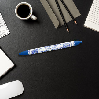 Asian Pottery Blue White Chinoiserie Kugelschreiber