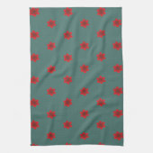 Asian Red Cherry Blossom Sakura Modernes Muster Geschirrtuch (Vertikal)