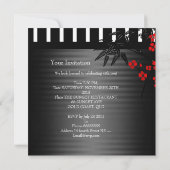 Asian Red Floral Schwarz-weiß Bamboo 30. Geburtsta Einladung (Rückseite)