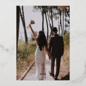 Asian Red Gold Foil Foto Wedding Dankeschön Card Folieneinladung (Rückseite)