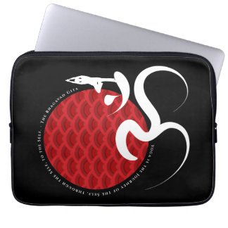 Asian Red Sun Yoga & Modern Zen Calligraphy Om Om Laptopschutzhülle