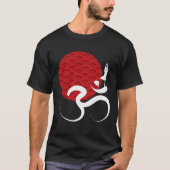 Asian Red Sun Yoga & Modern Zen Calligraphy Om Om T-Shirt (Vorderseite)