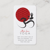 Asian Red Sun Yoga & Modern Zen Calligraphy Om Om Visitenkarte (Vorderseite)