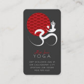 Asian Red Sun Yoga & Modern Zen Calligraphy Om Om Visitenkarte (Vorderseite)