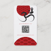 Asian Red Sun Yoga & Modern Zen Calligraphy Om Om Visitenkarte (Rückseite)