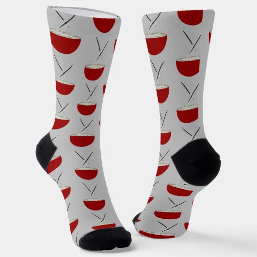 Asian Rice Noodles Bowl Pattern Socken (Gewinkelt)