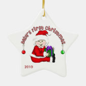 Asian Santa Baby 1. Weihnachtsdekoration Keramik Ornament (Hinten)