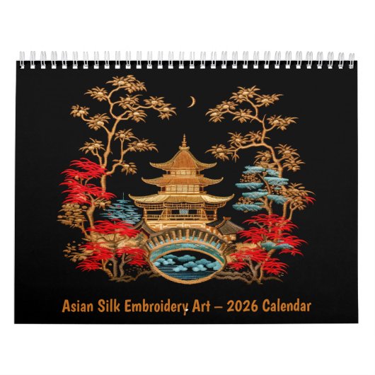 Asian Silk Embroidery Art – 2026 Calendar Kalender (Titelbild)