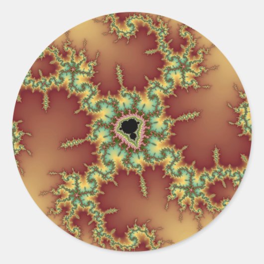 Asian Spider - Fraktal Runder Aufkleber (Vorderseite)