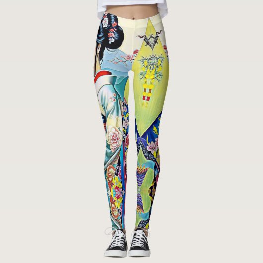 ASIAN SPRING DESIGNER COLLAGE LEGGINGS (Vorderseite)