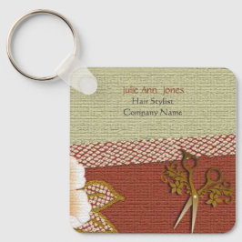 Asian Style Hair Stylist Business Card Keychain Schlüsselanhänger