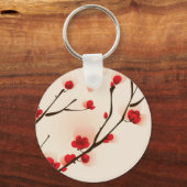 Asian Style Painting, Plum Blossom in Spring Schlüsselanhänger (Vorderseite)