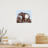 Asian Tapir - veränderbare Hintergrundfarbe und Gr Poster (Küche)