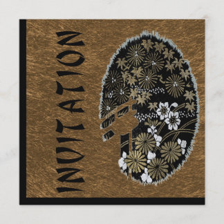 Asian Teegarten Party Gold und Black Einladung