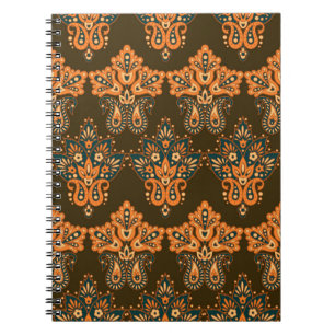Asian Textile Paisley: Vintage Illustration der Bl Notizblock