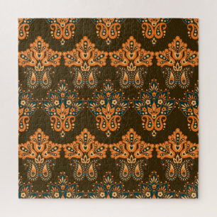 Asian Textile Paisley: Vintage Illustration der Bl Puzzle