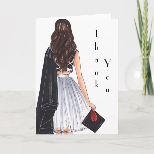 Asian Theme Abschluss Vielen Dank Dankeskarte (Vorderseite)